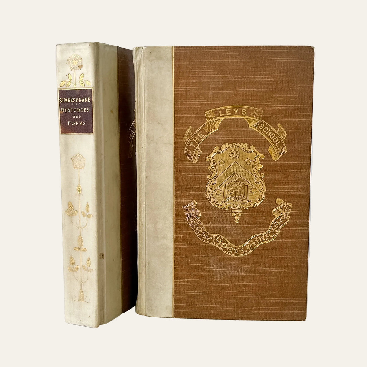 Pair of Antique 1905 Shakespeare Books from The Leys School, Cambridge