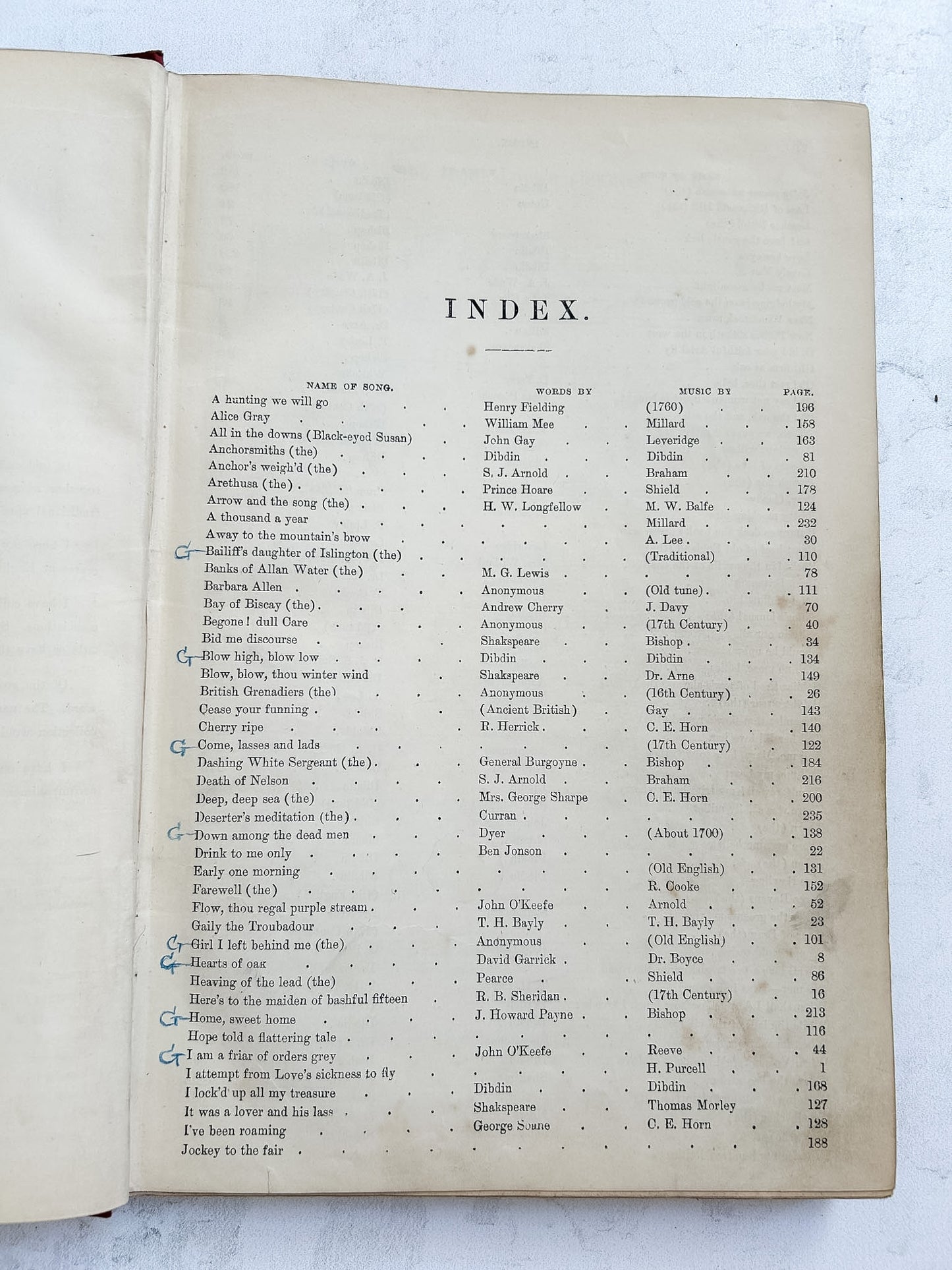 Antique Songs of England Music Book, J.L. Hatton 1878