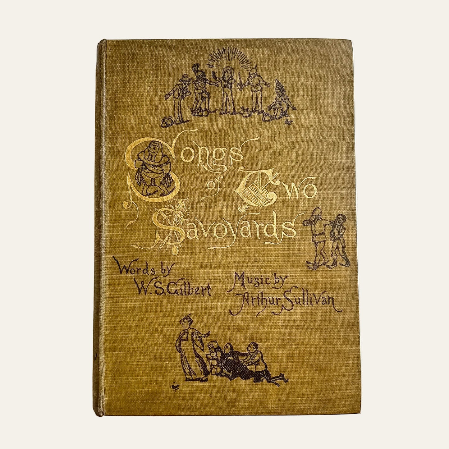Antique Gilbert & Sullivan Illustrated Music Book – Songs of Two Savoyards