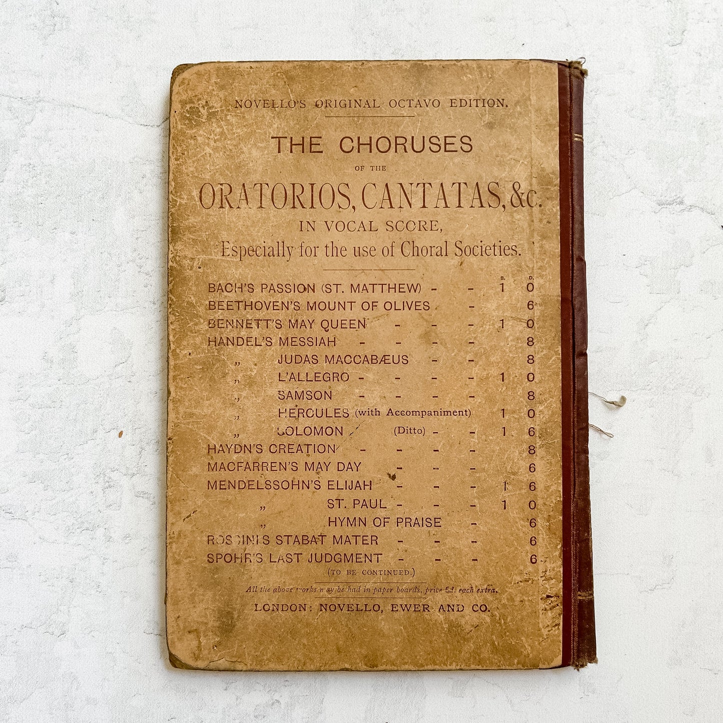 Antique 1884 Dvořák Stabat Mater Music Book, Victorian Music Score