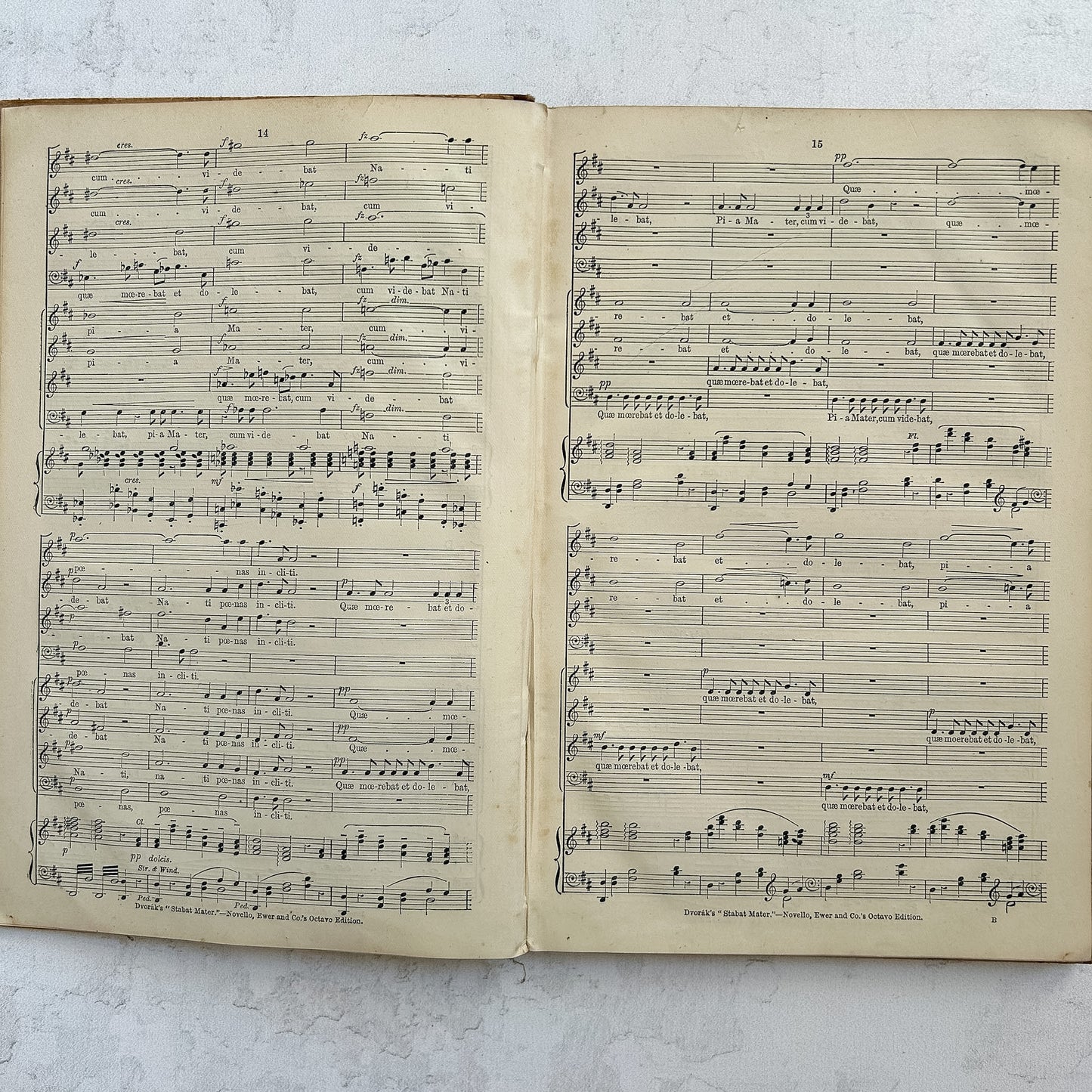 Antique 1884 Dvořák Stabat Mater Music Book, Victorian Music Score