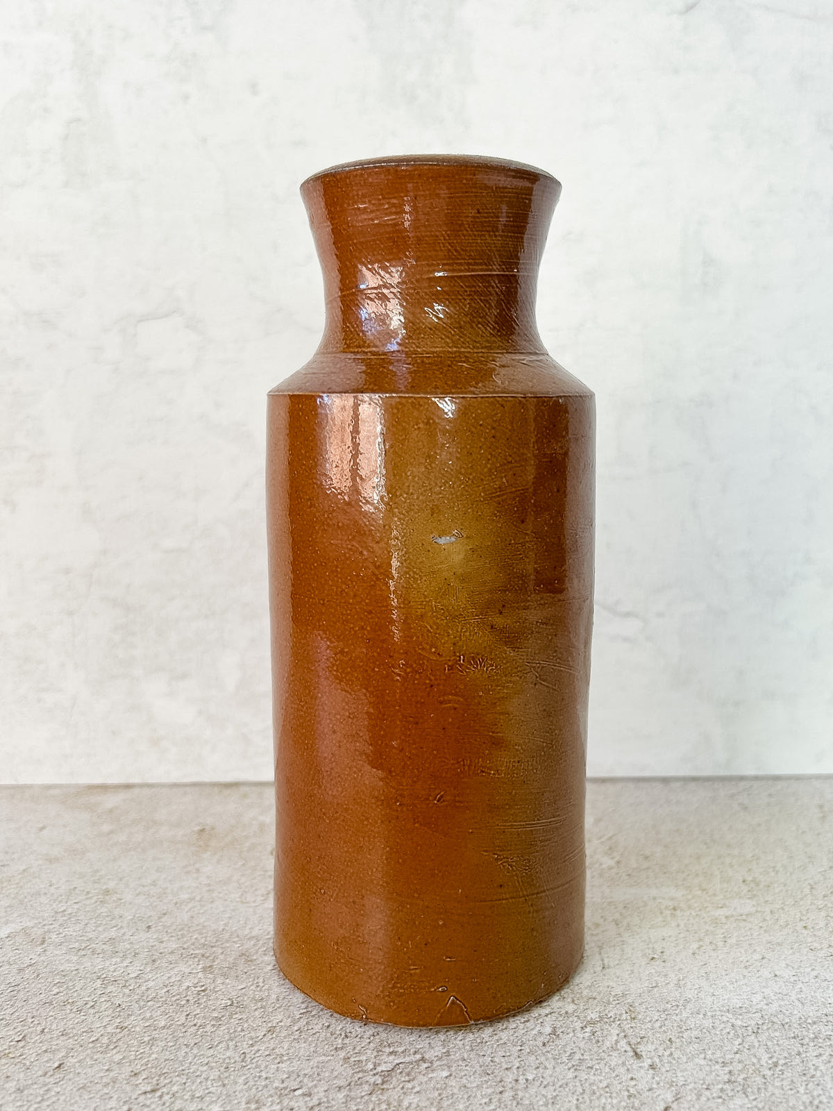 Antique English Brown Stoneware Master Ink Bottle, c.1900