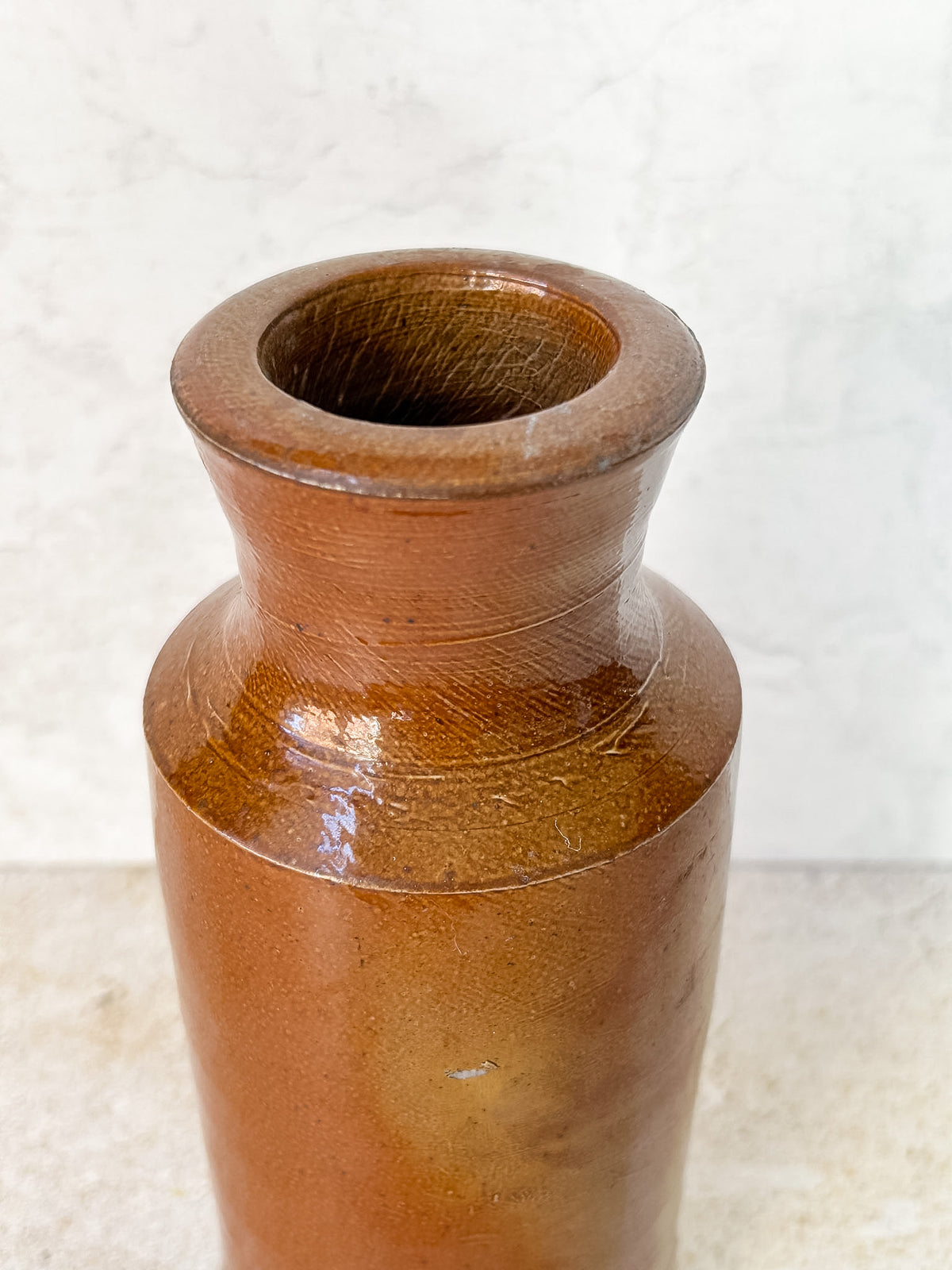 Antique English Brown Stoneware Master Ink Bottle, c.1900