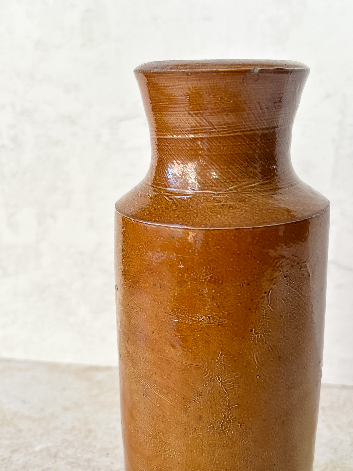 Antique English Brown Stoneware Master Ink Bottle, c.1900