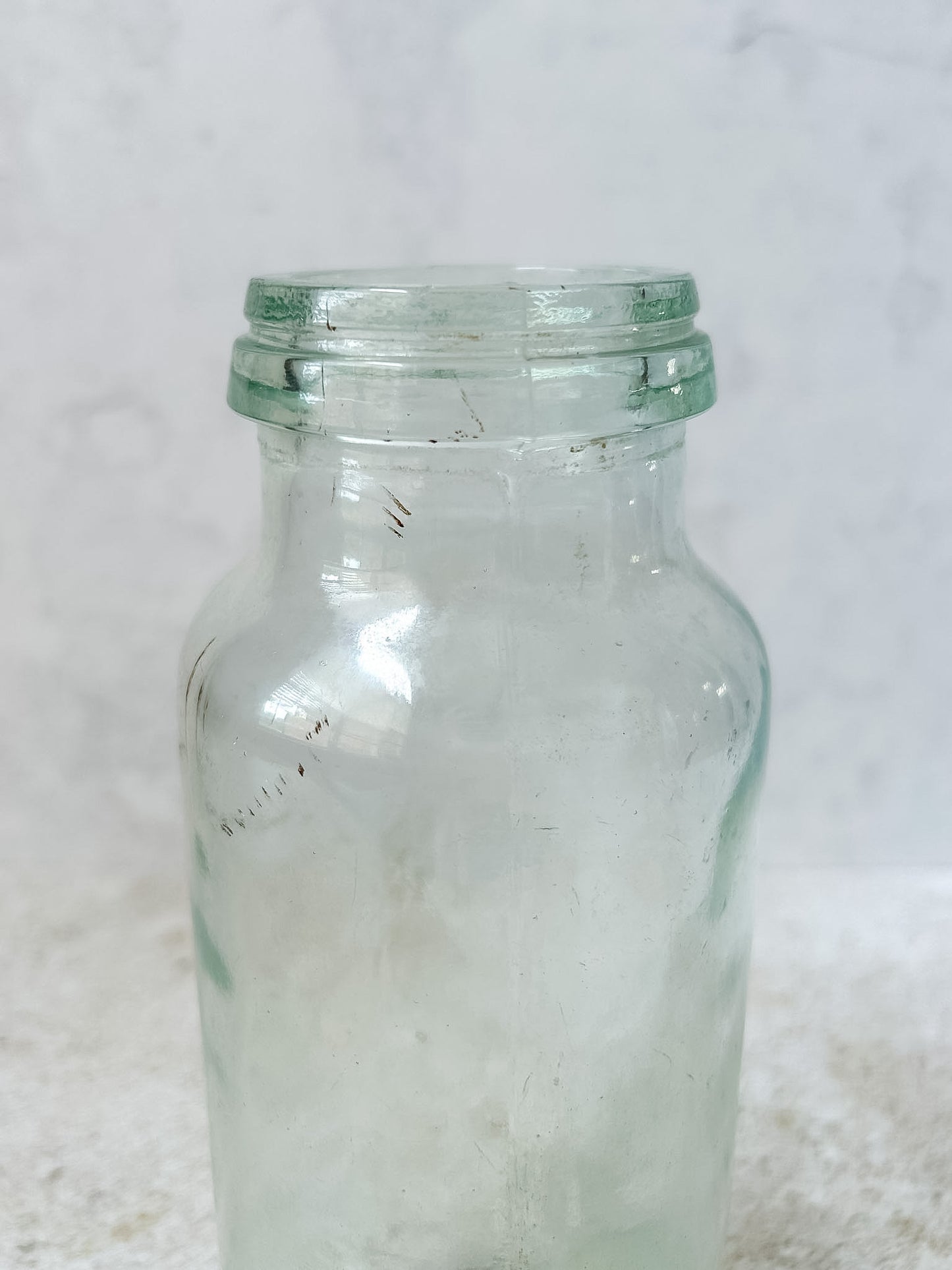 Antique Victorian Teal Glass Storage Jar