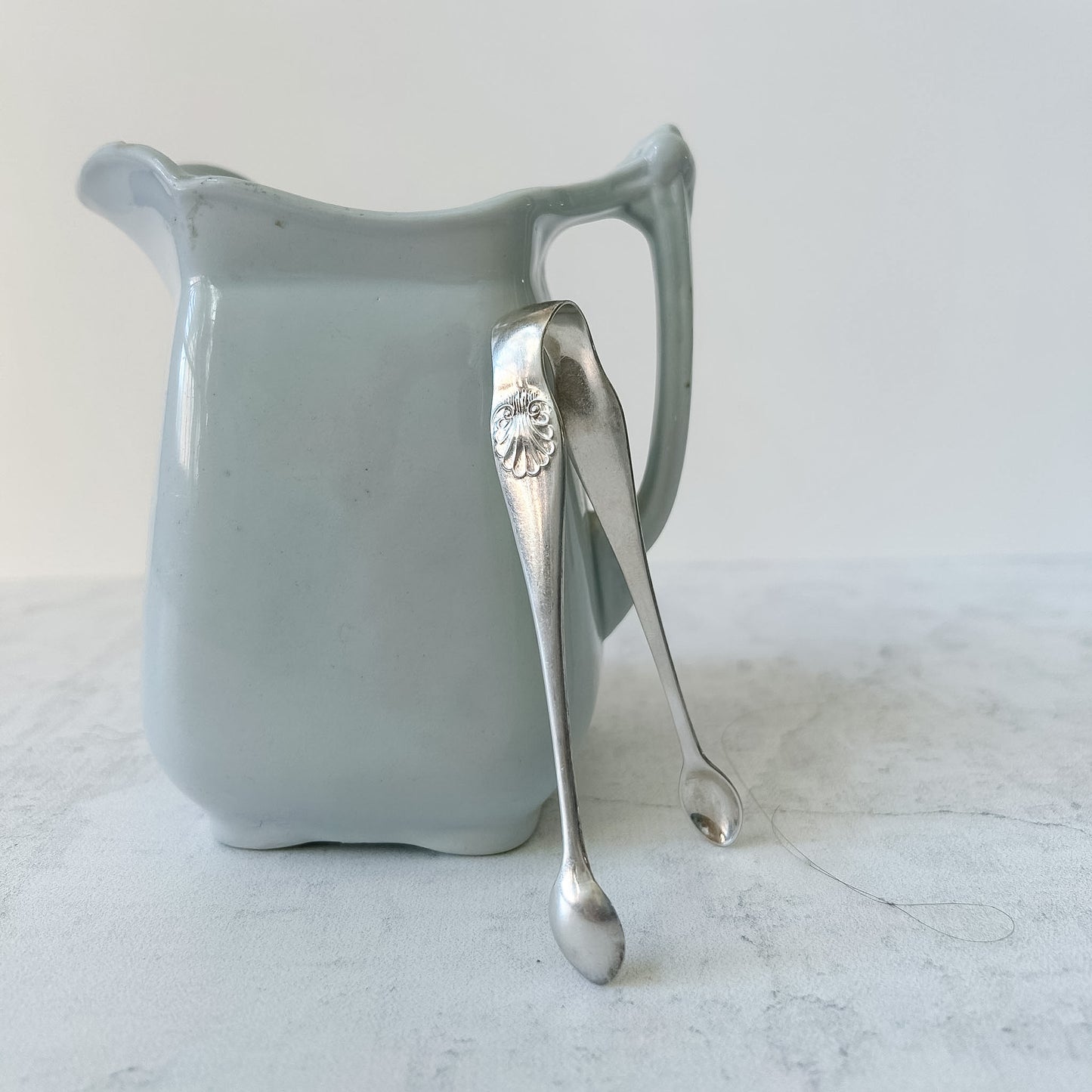 Shell-Handle Vintage English Silver-Plated Sugar Tongs