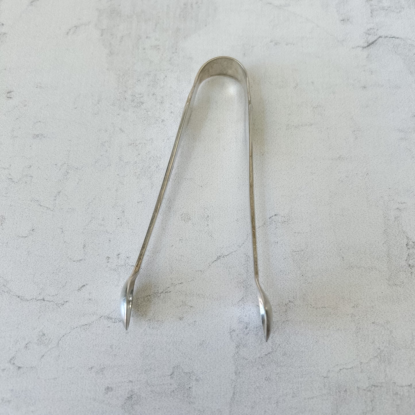 Shell-Handle Vintage English Silver-Plated Sugar Tongs
