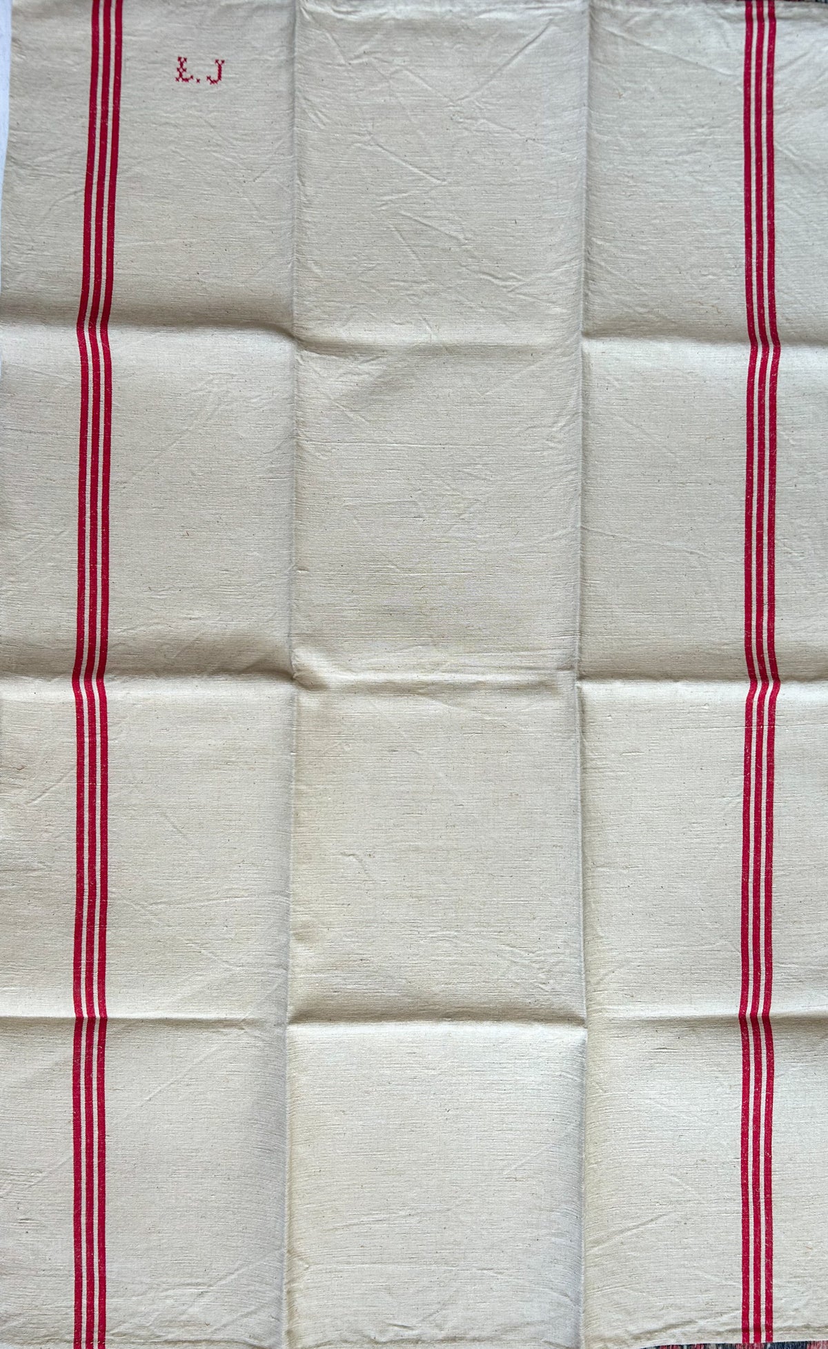 Vintage French Monogrammed Linen Torchon