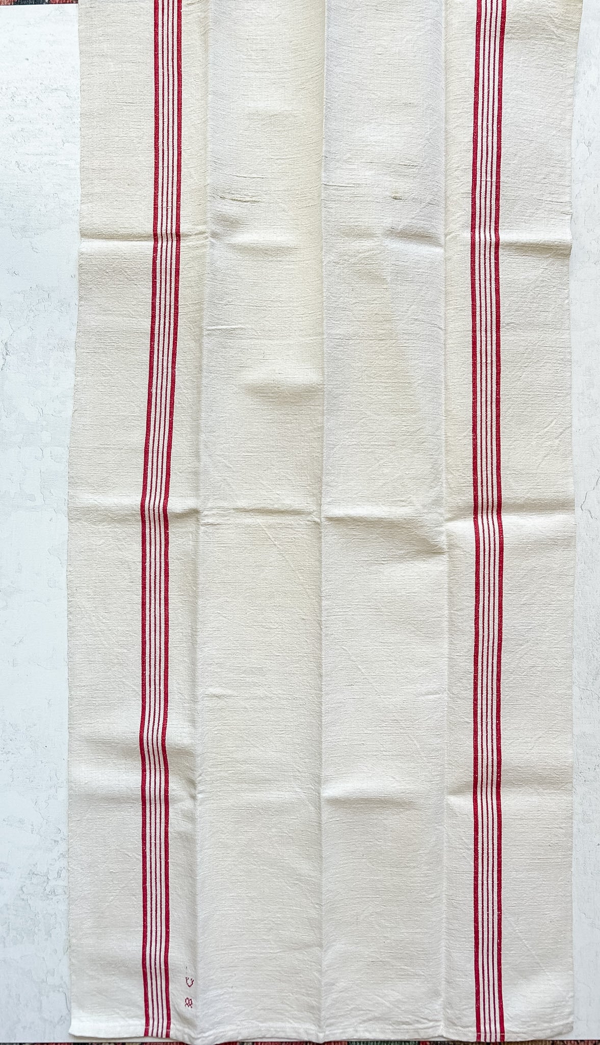 Vintage French Monogrammed Linen Torchon
