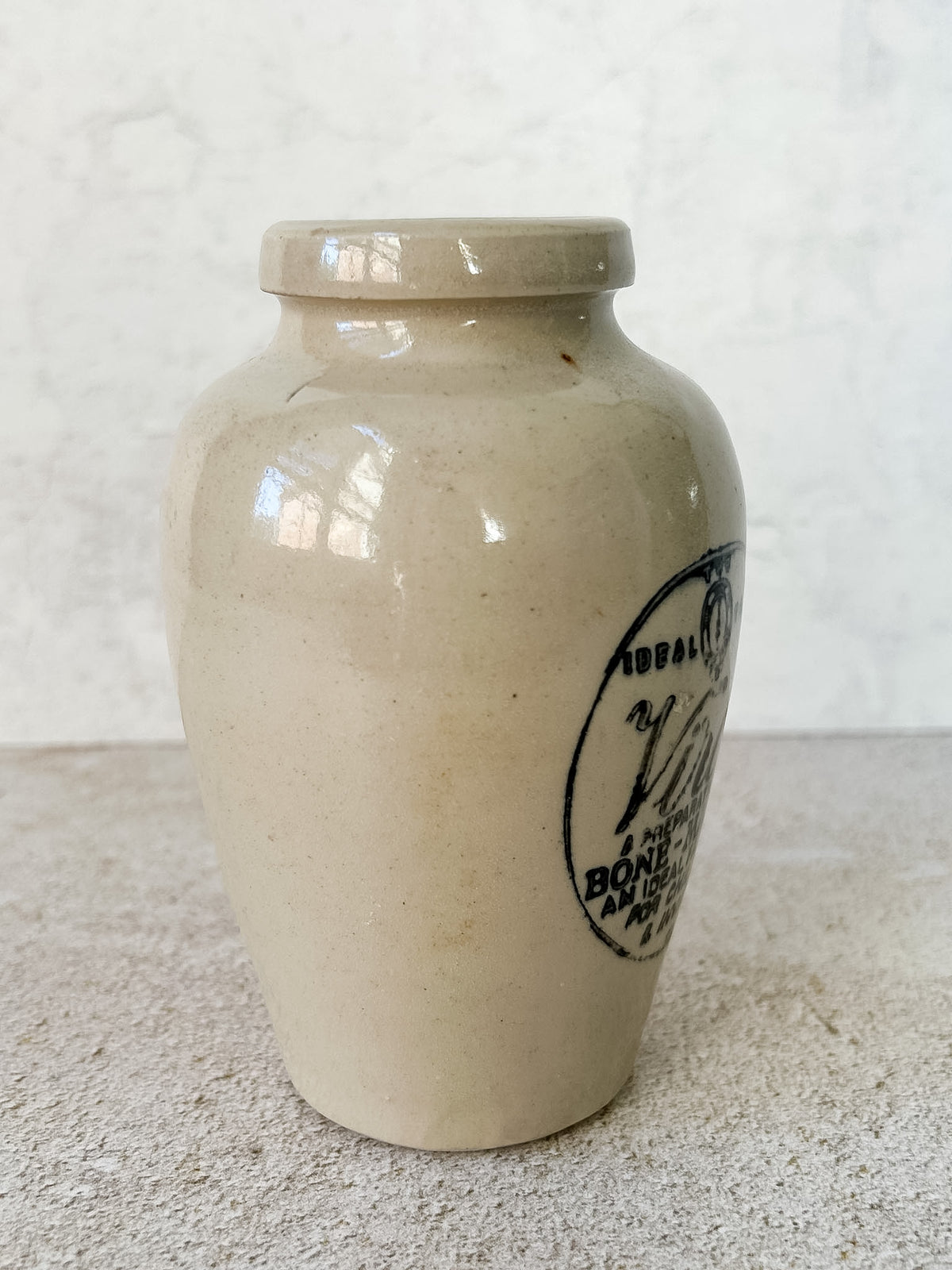 Antique English Virol Bone Marrow Stoneware Advertising Jar, c.1900