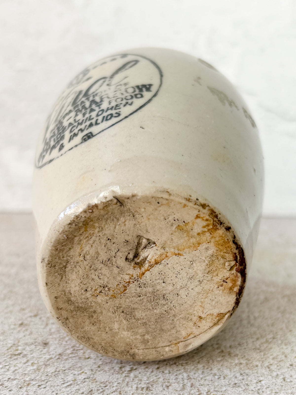 Antique English Virol Bone Marrow Stoneware Advertising Jar, c.1900