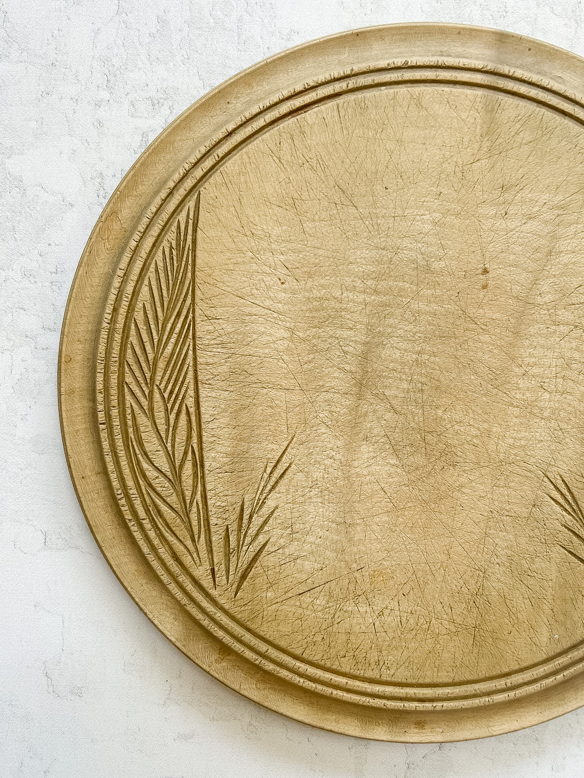 Antique English Carved Wheat Bread Board