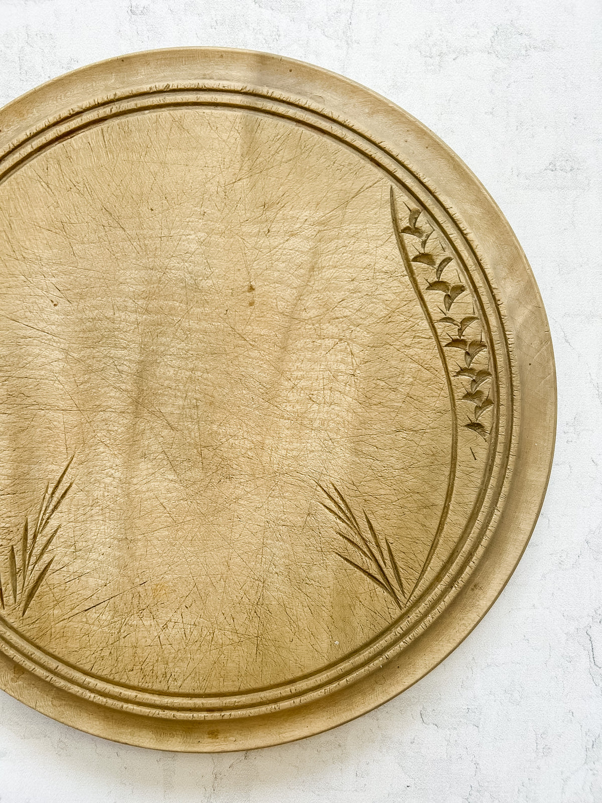 Antique English Carved Wheat Bread Board