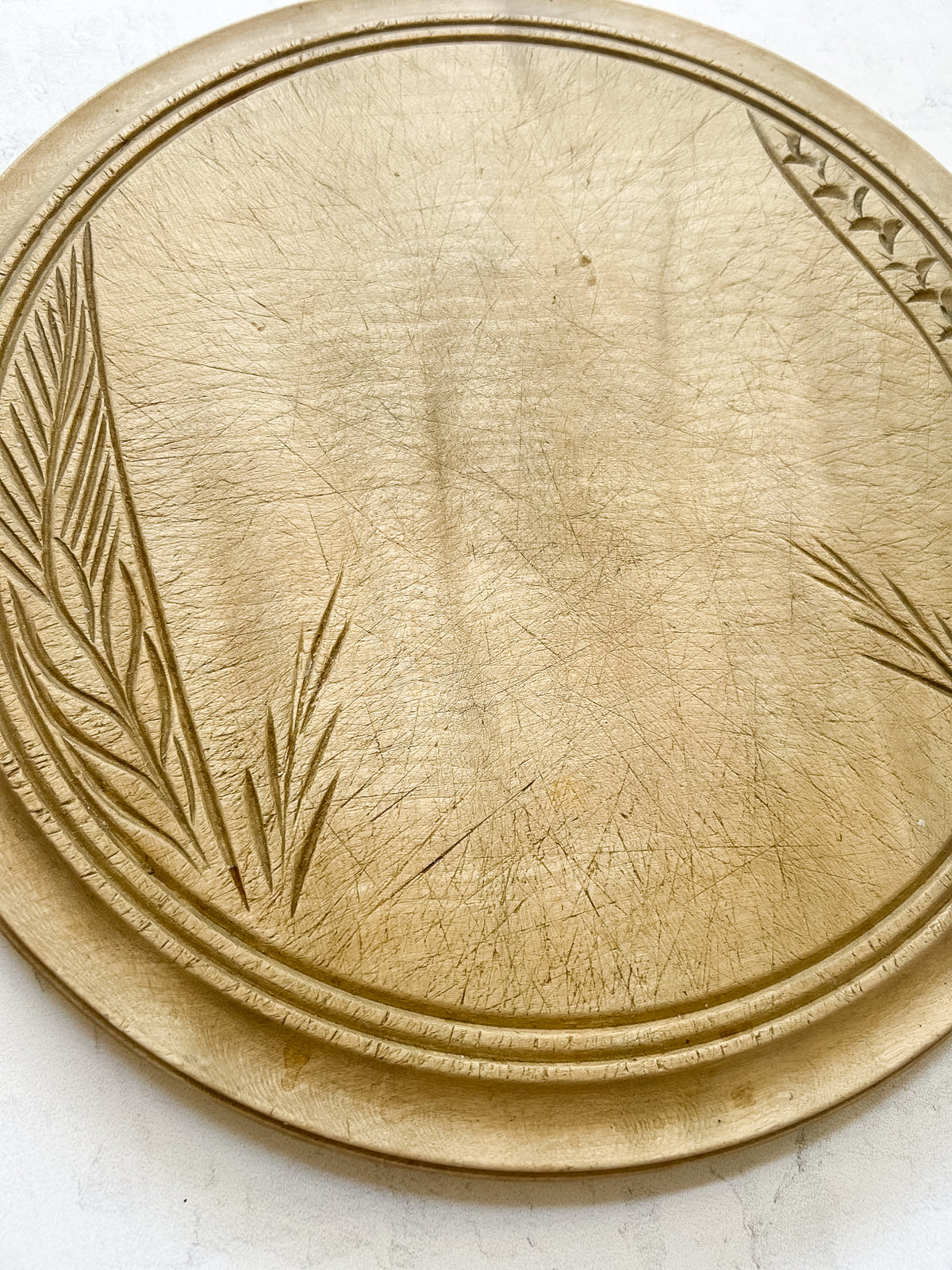 Antique English Carved Wheat Bread Board