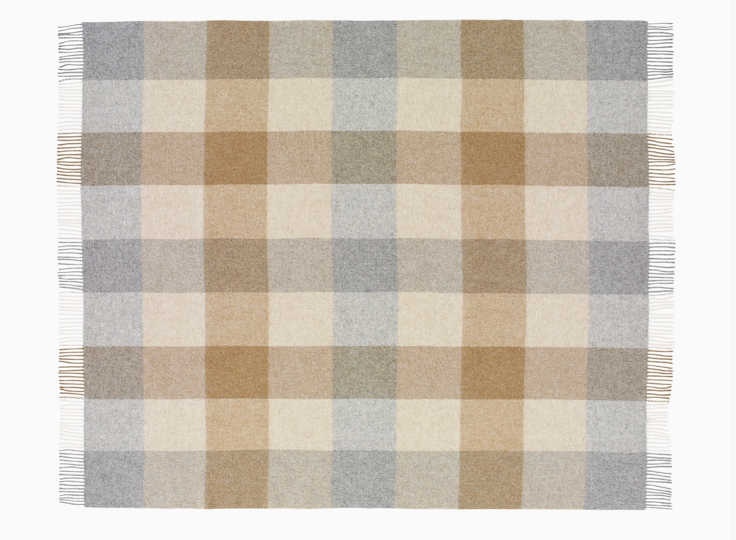 100% Pure English Wool Classic Check Throw